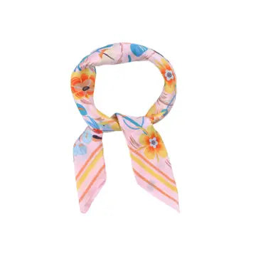 Multi Flower Leavees Print Bandana Scarf