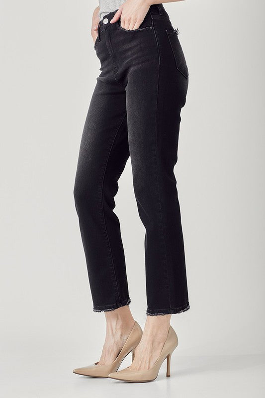 plus size high rise crop straight
