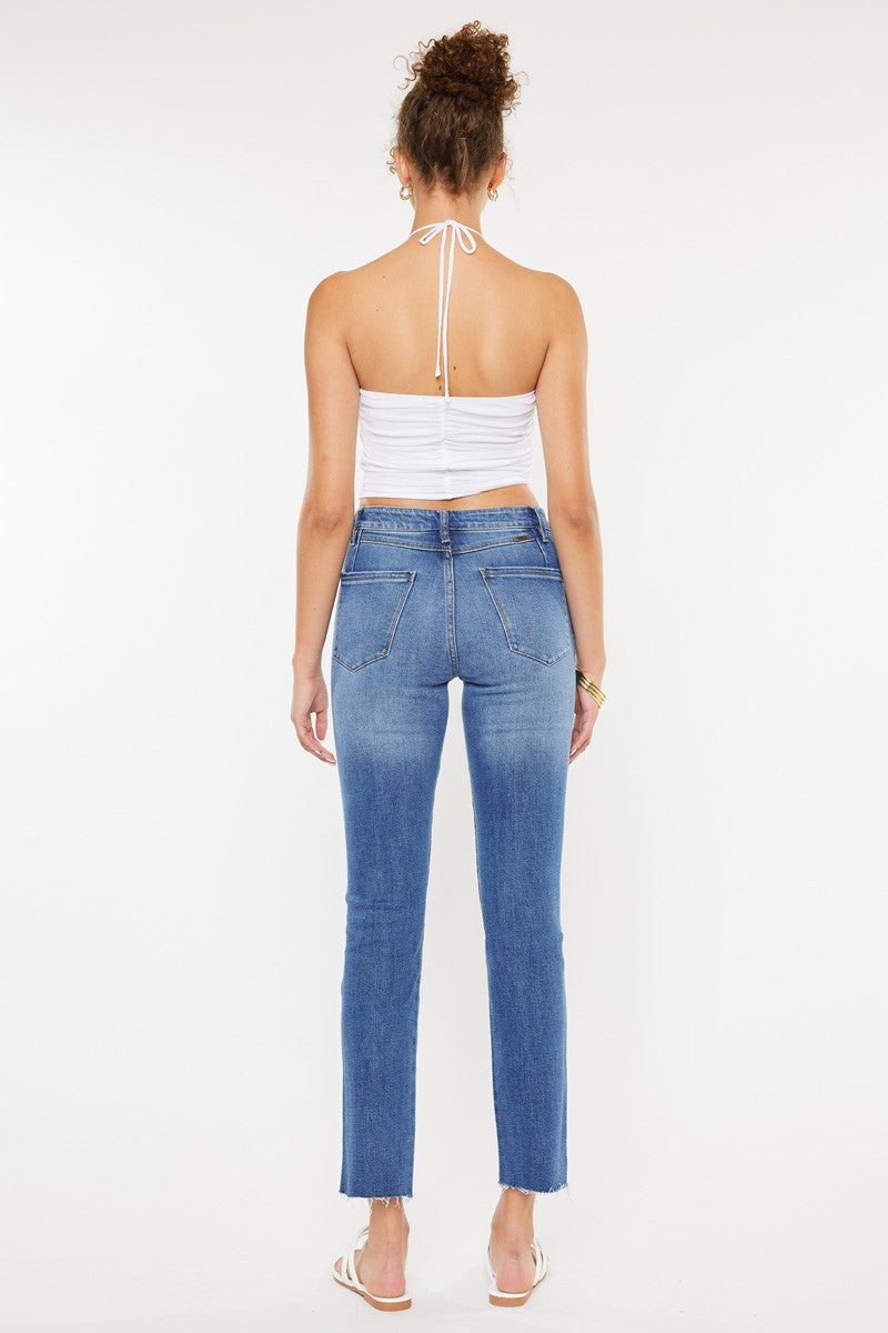 High rise cross over slim straight