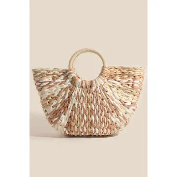 Colorful Straw Braided Hand Bag
