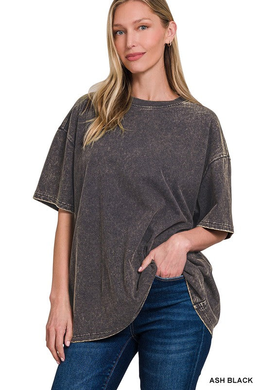 Washed premium cotton oversize tee