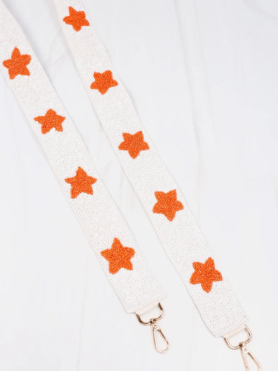 Sammy Star Sequin Crossbody Strap White Orange