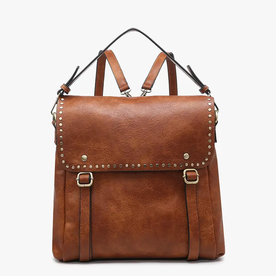 Indigo Backpack w/ Studded Details
