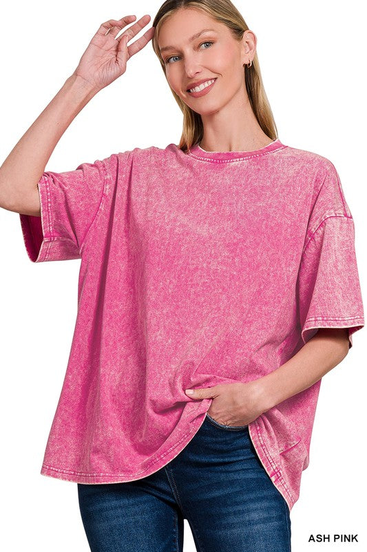 Washed premium cotton oversize tee