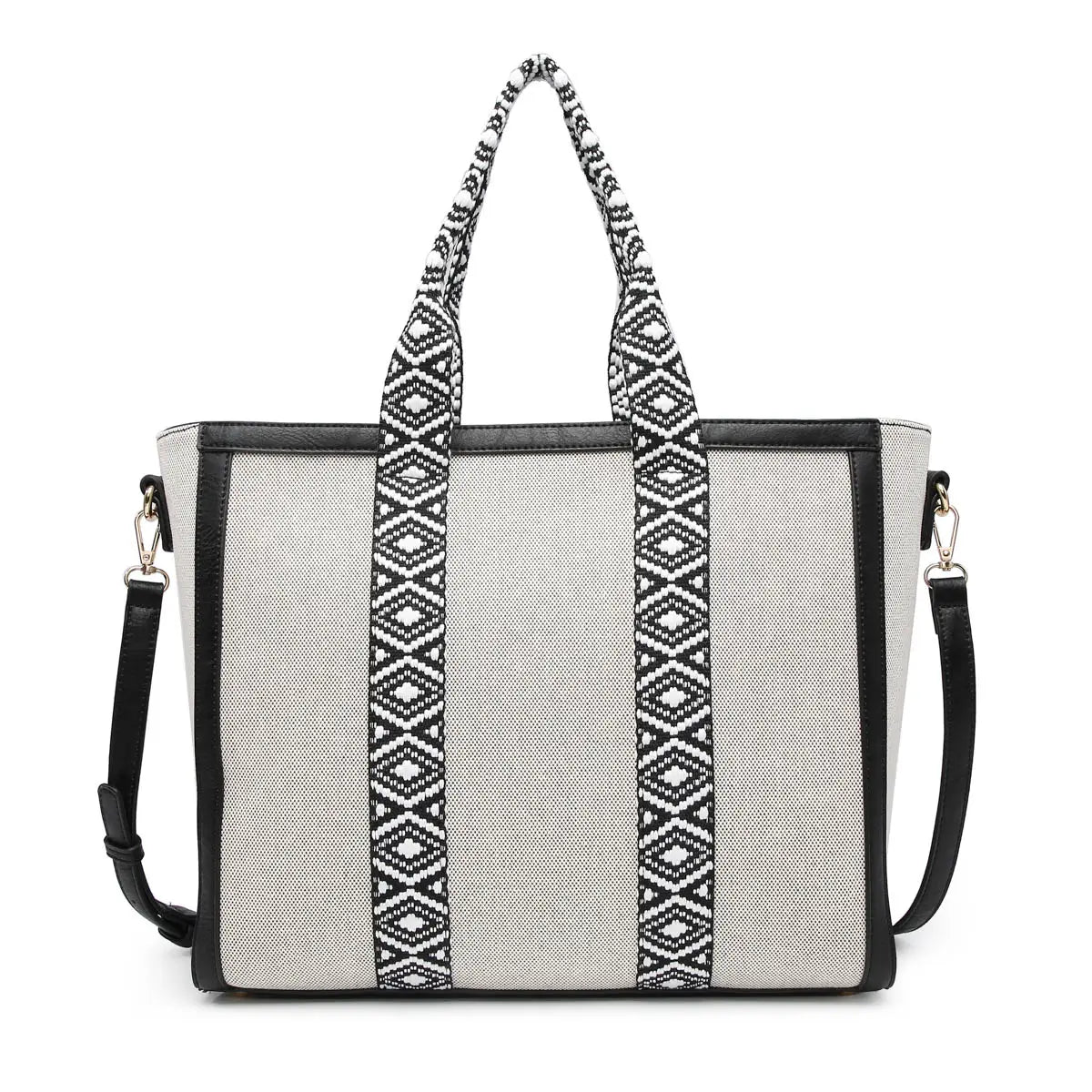 Haley Canvas Tote W/ Contrast Straps