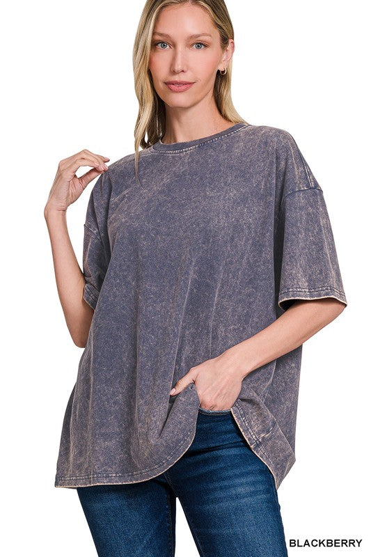 Washed premium cotton oversize tee