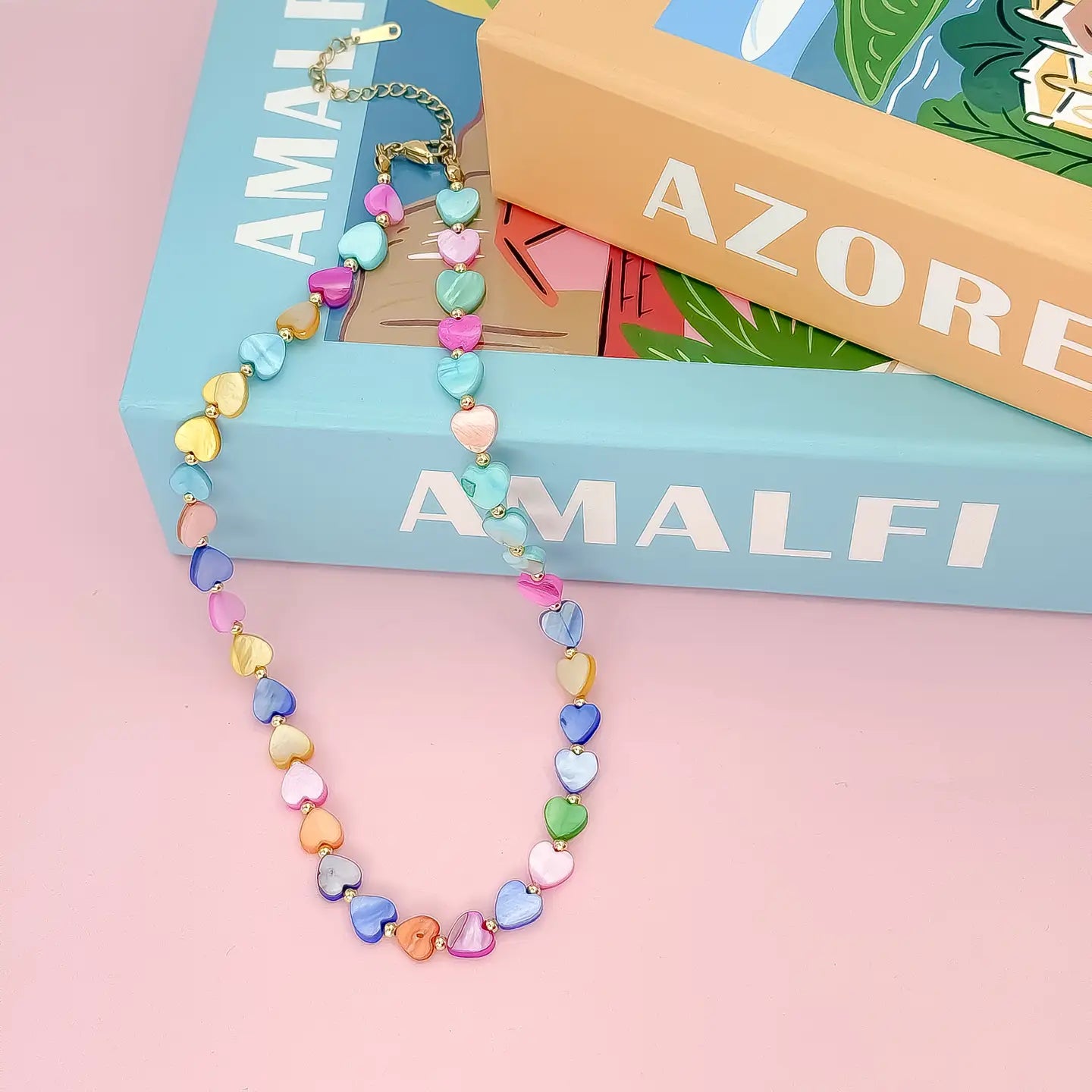 Multi stone heart necklace