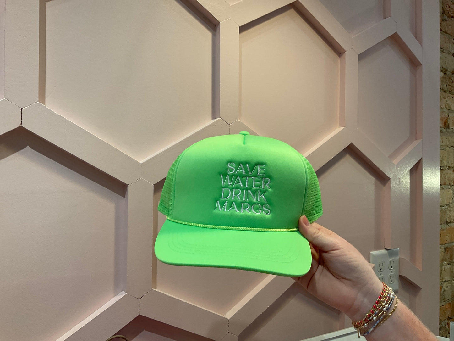 Save water drink margs trucker green