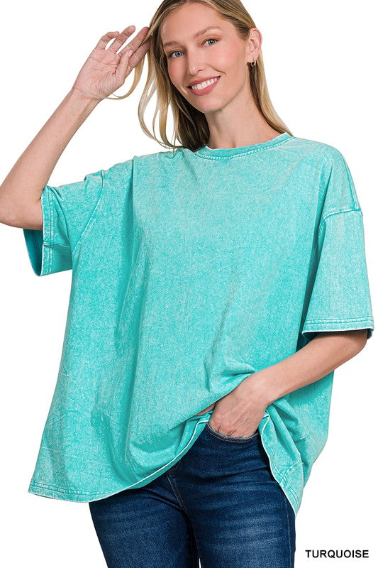 Washed premium cotton oversize tee