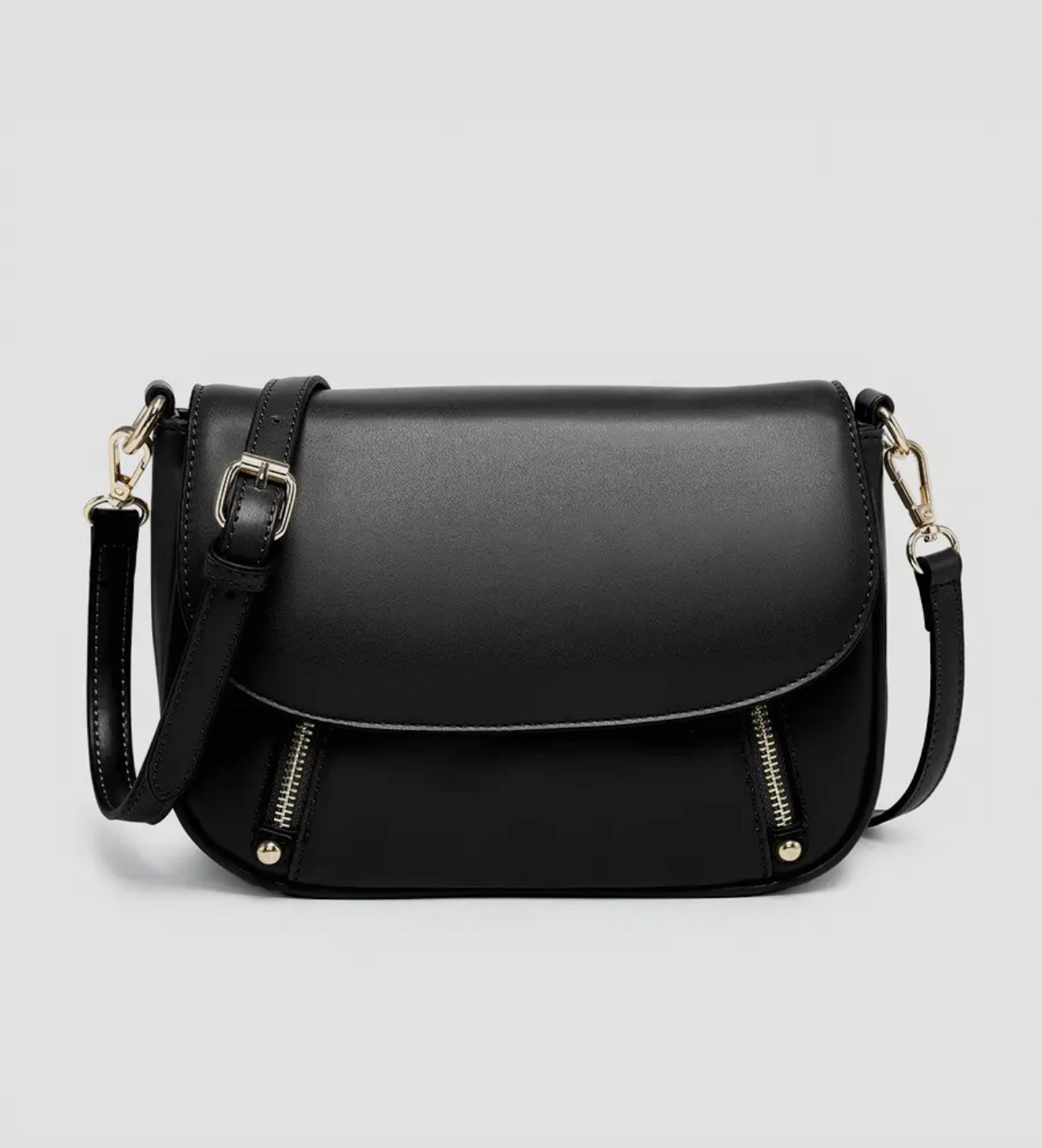 Lindsay dual zip crossbody black