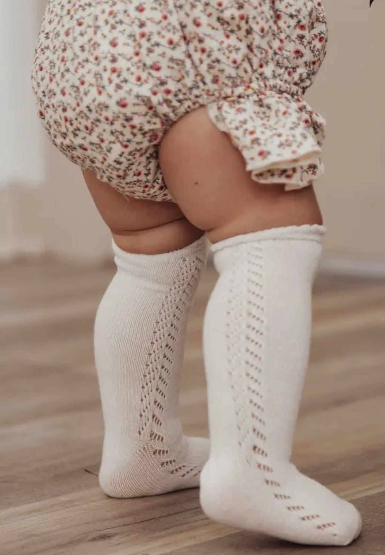 French lace knee high baby socks