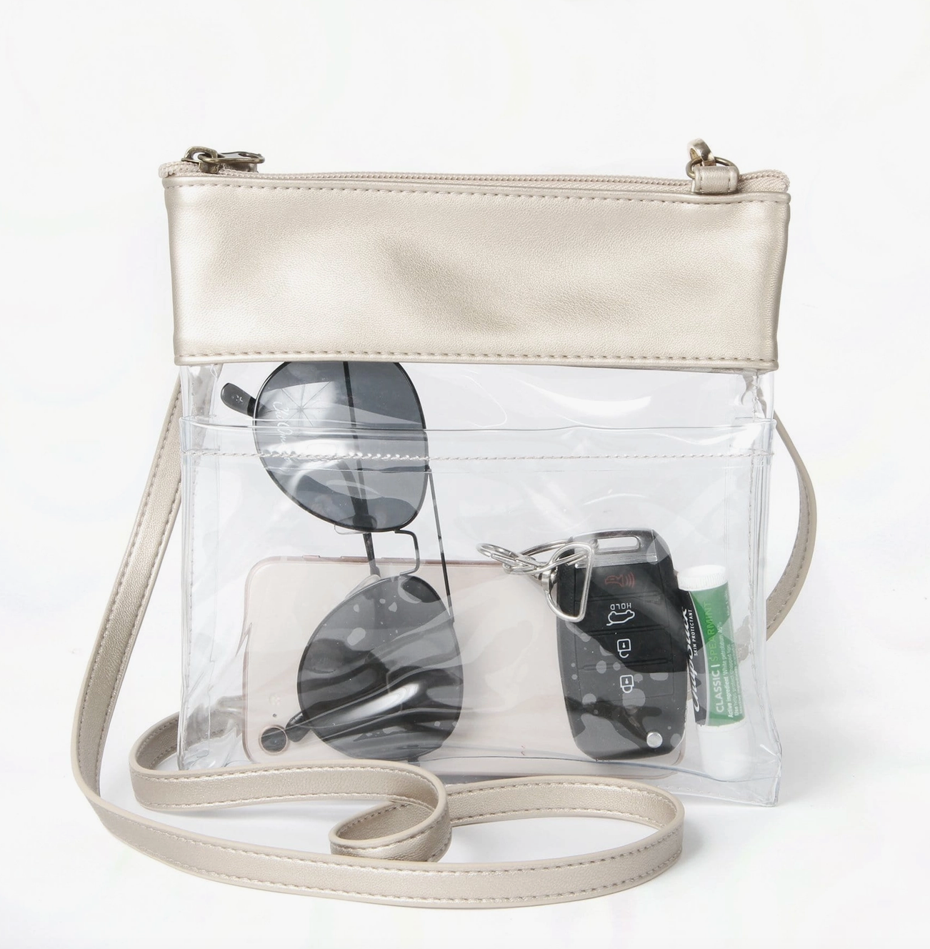 Gameday Crossbody in Vegan Leather - Gold