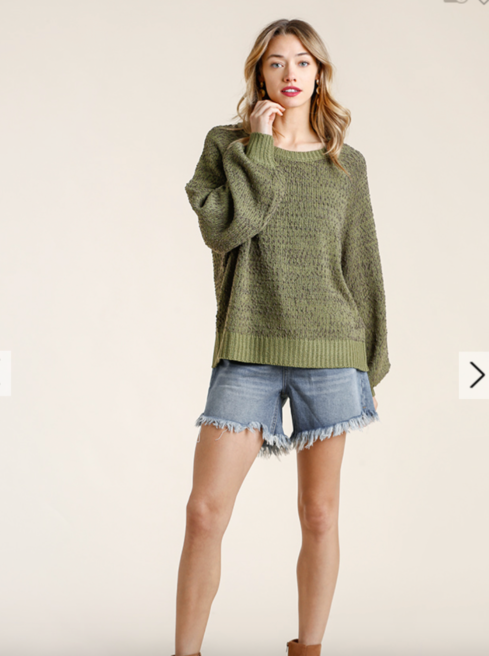 69 popcorn sweater olive
