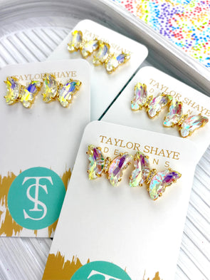 Crystal Butterfly Studs