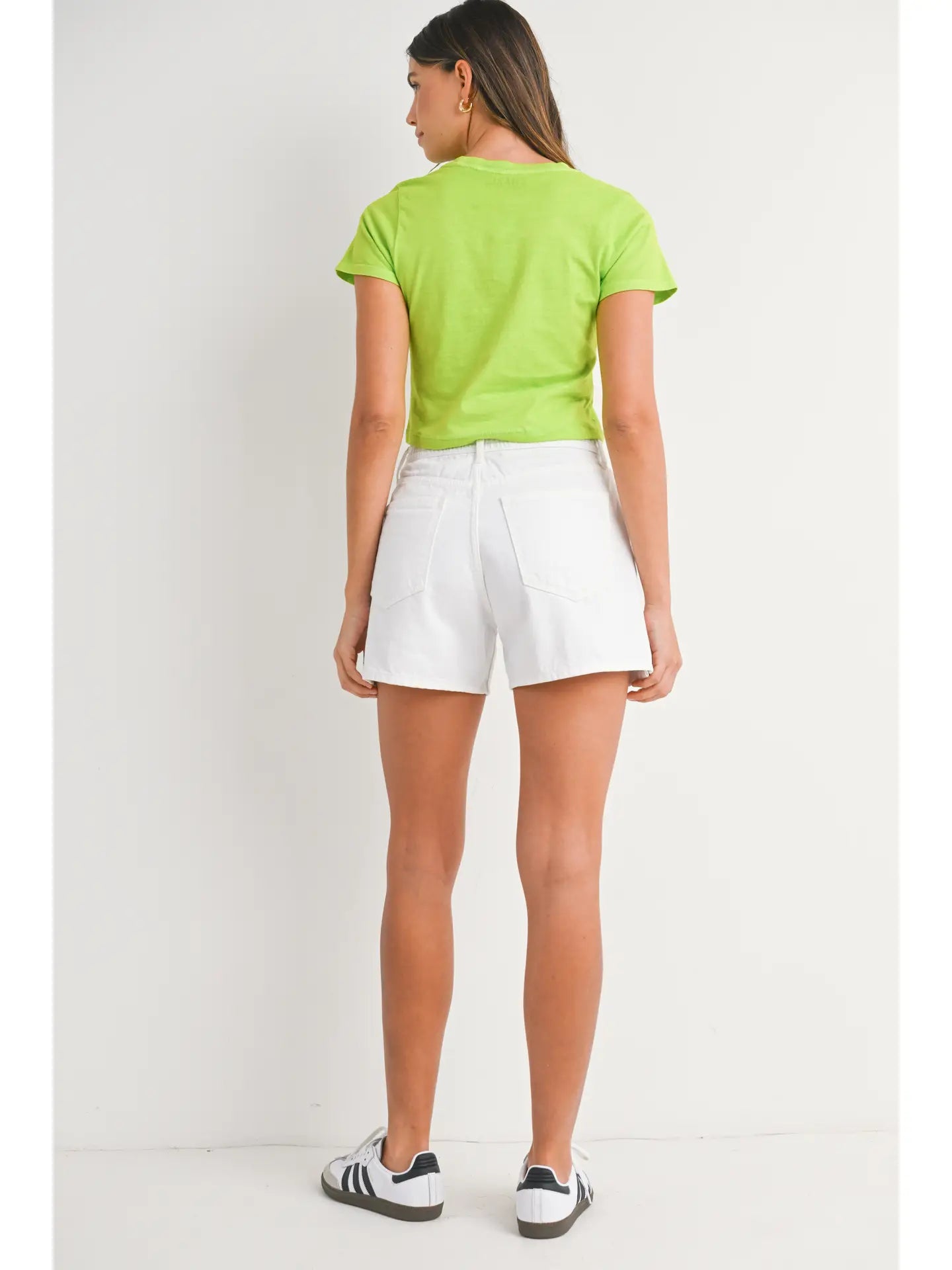 Wht - Elastic Waist Mom Short