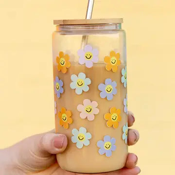 HAPPY DAISY GLASS CUP