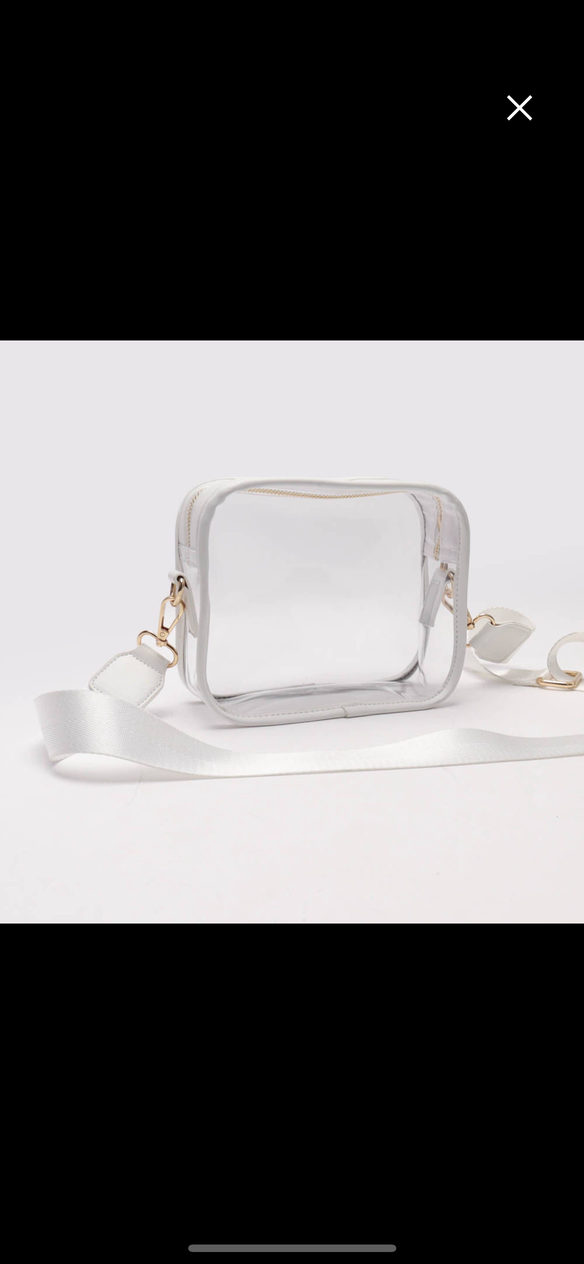 White clear stadium bag