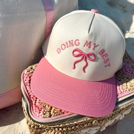 Doing My Best - Pink Vintage Trucker Hat