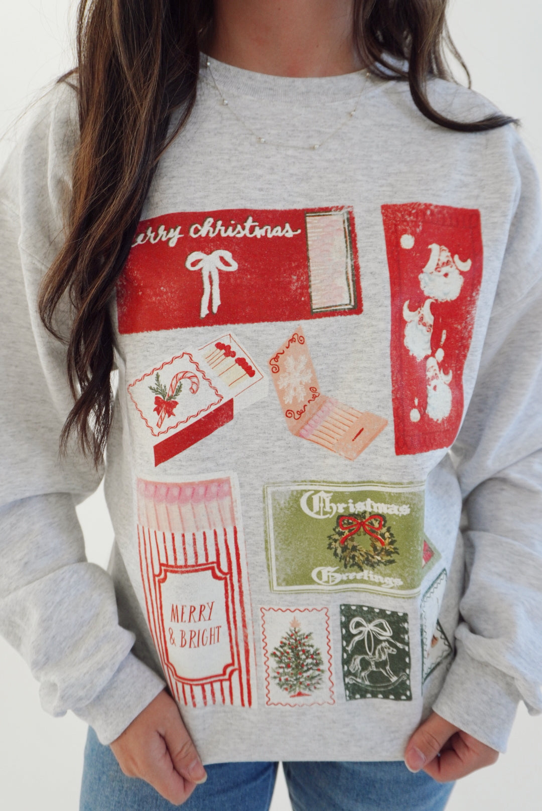 Merry and bright match box sweatshirt