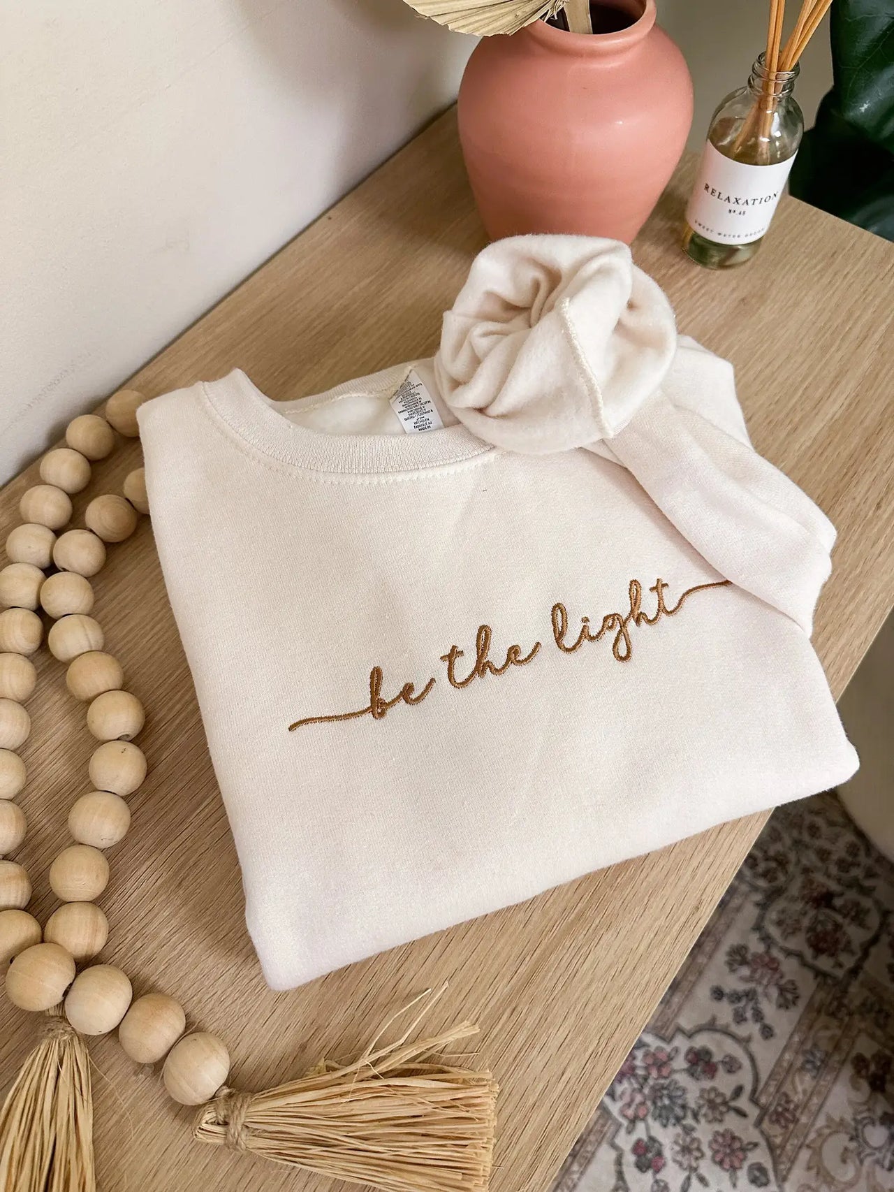 Embroidered Be The Light Sweatshirt