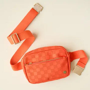 Urban Check Belt Bag-Orange Darling Effect