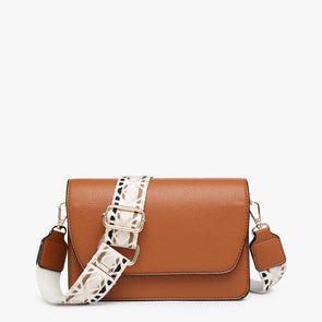 Noah Flapover Crossbody w/ Guitar Strap Brown