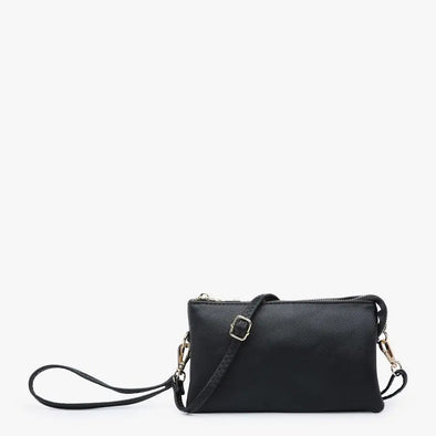 Riley 3 Compartment Crossbody/Wristlet Black