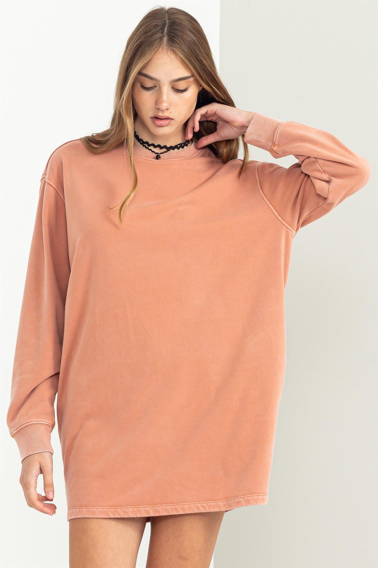 easy sweatshirt dress CLAY