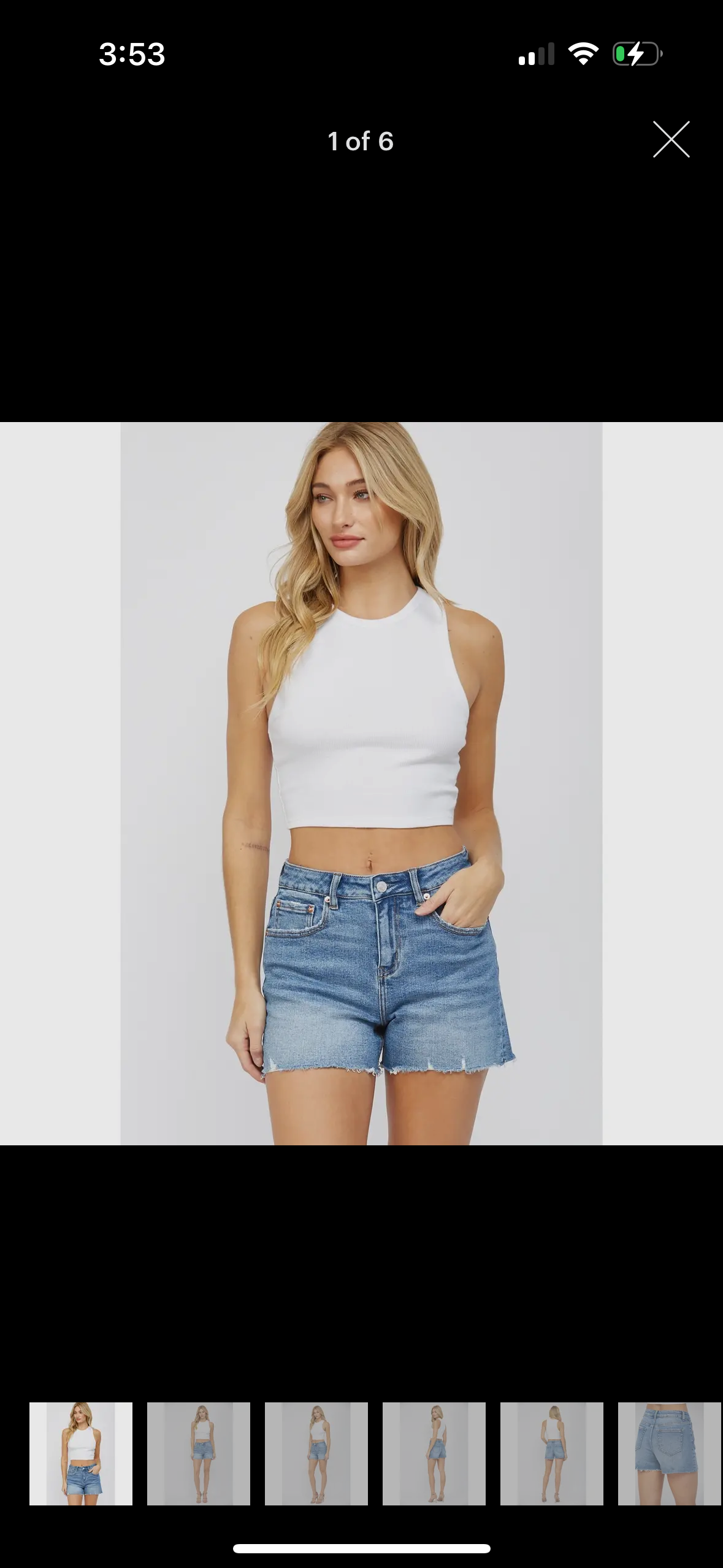 high rise cut off shorts