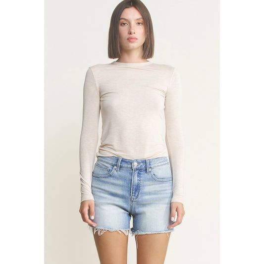 High Rise Frayed Hem Shorts