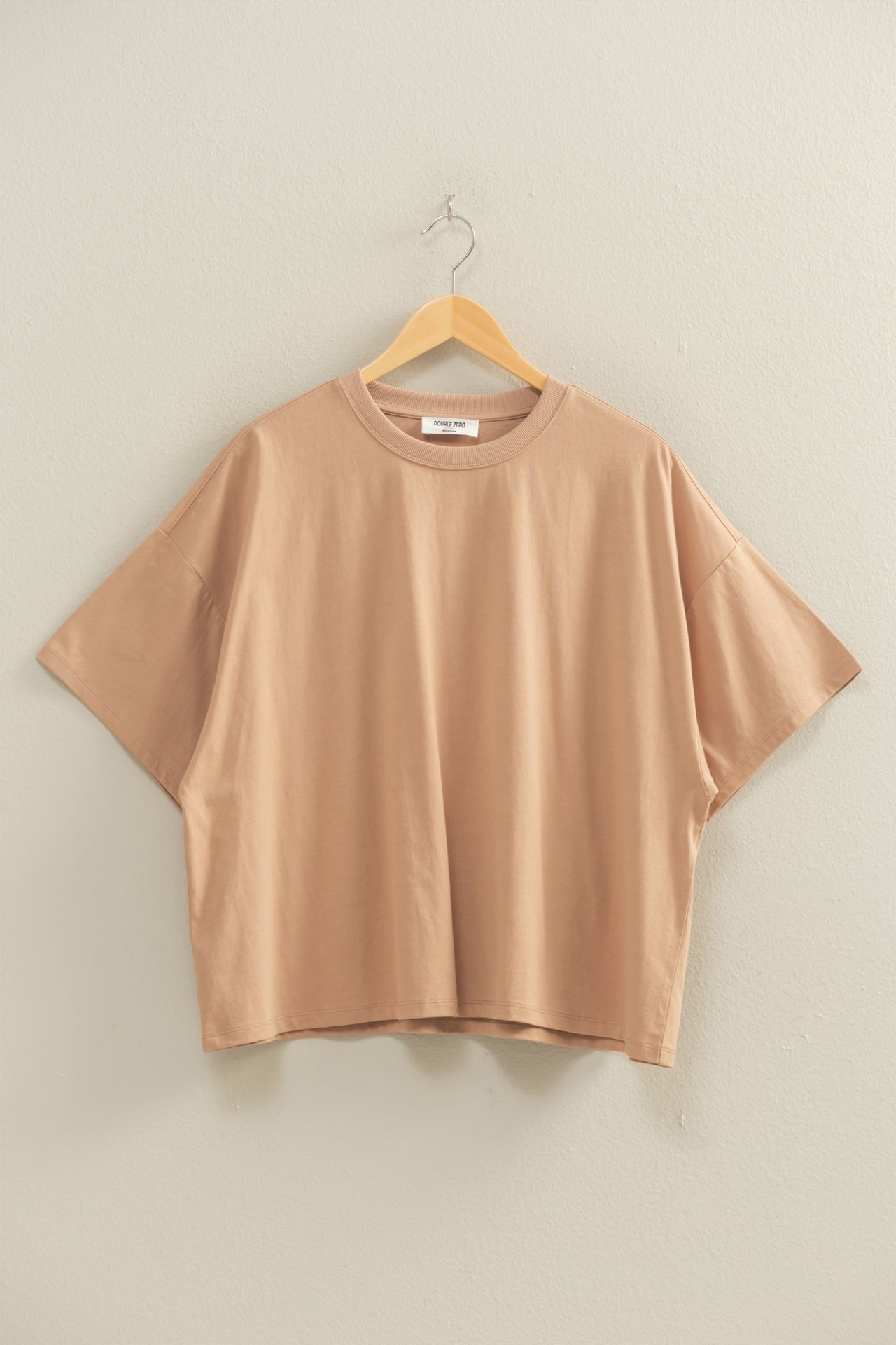 Crew Neck Short Sleeve Oversized T-shirt DARK TAUPE