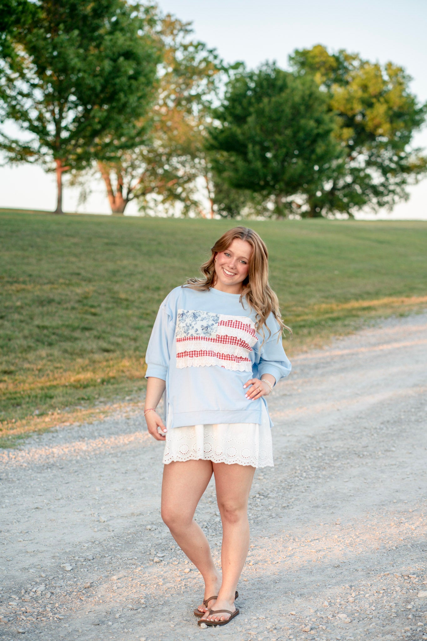Ruffle Flag Terry Top