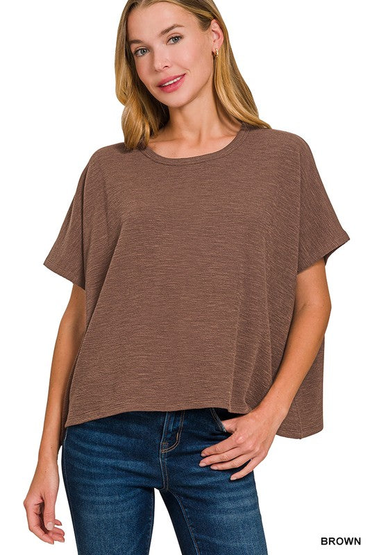 Cotton slub oversize tee