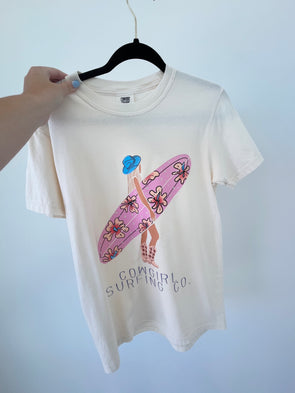cowgirl surfing tee