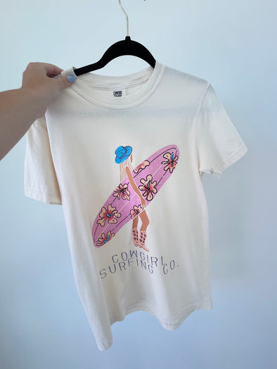 cowgirl surfing tee