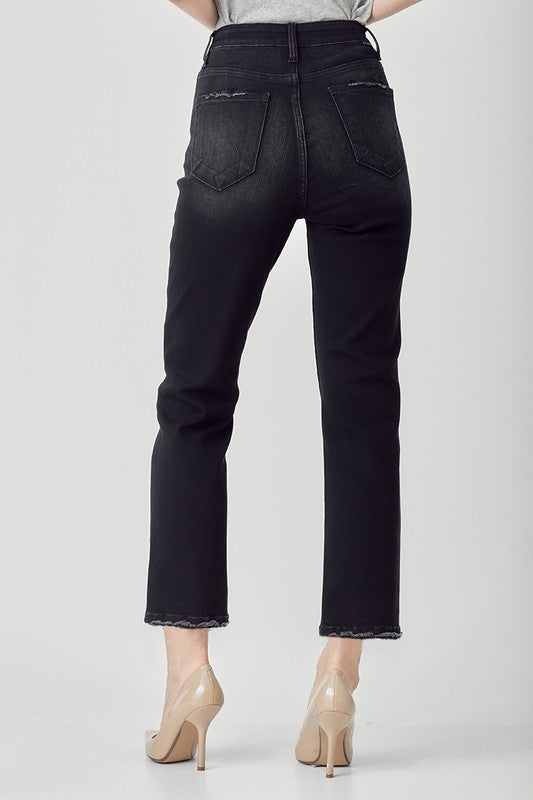 plus size high rise crop straight
