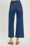 high rise button down ankle wide jeans