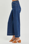 high rise button down ankle wide jeans