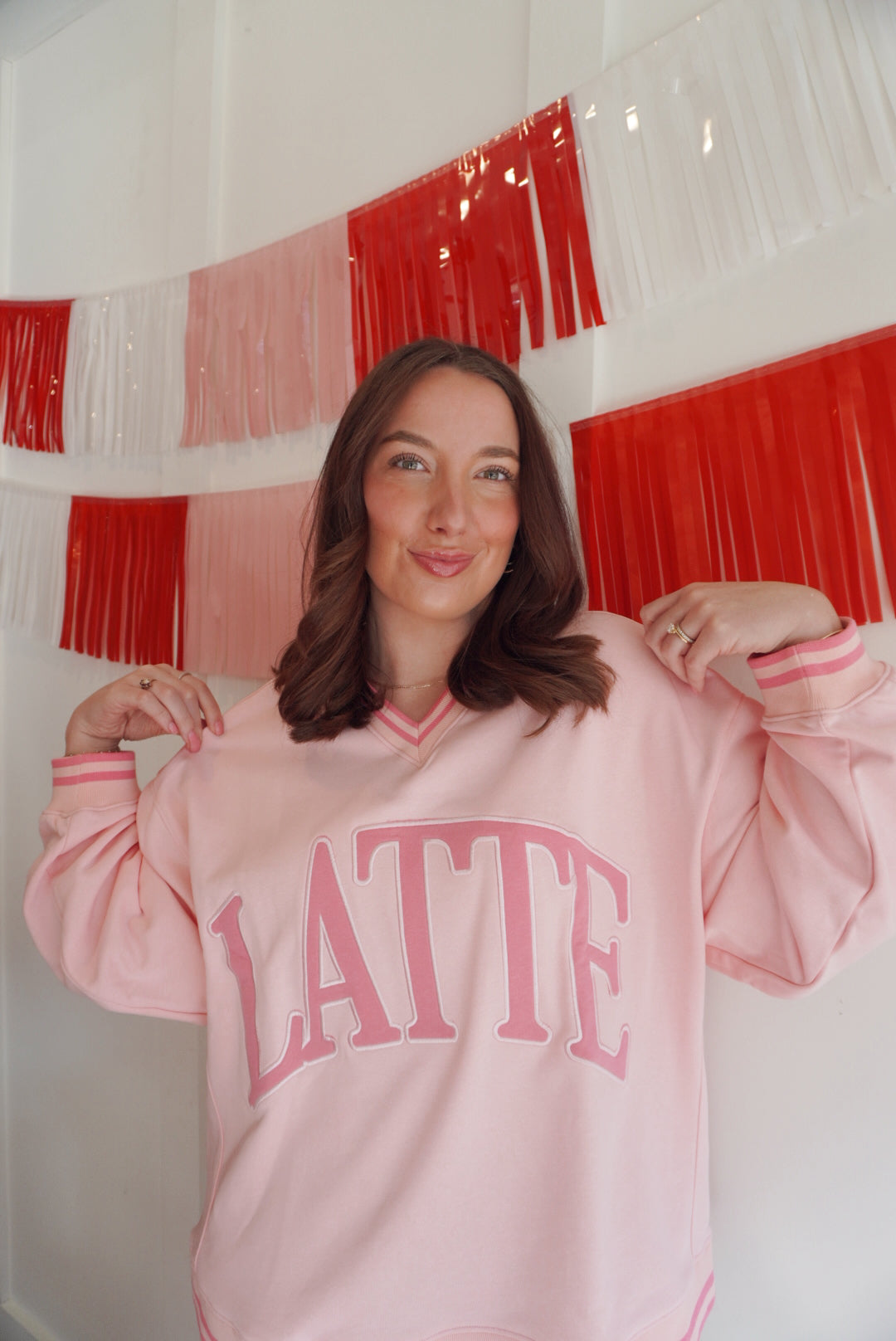 Latte pink vintage crew