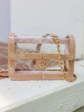 Quinn Quilted Clear Bag Nude Patent