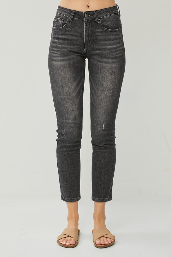 plus mid rise ankle skinny