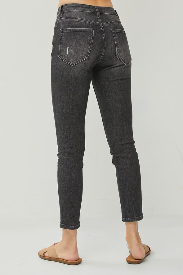 plus mid rise ankle skinny