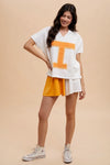 callie SHORTS orange white