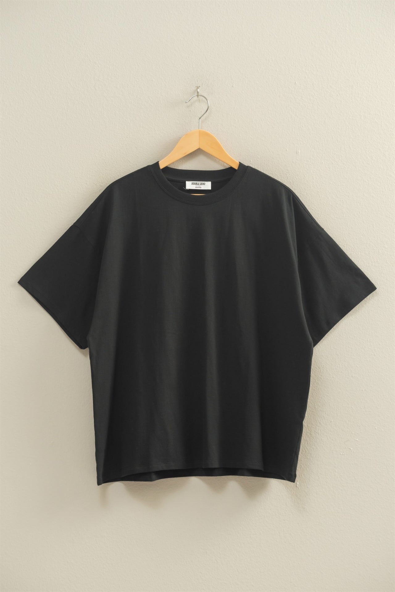 Crew Neck Short Sleeve Oversized T-shirt BLACK