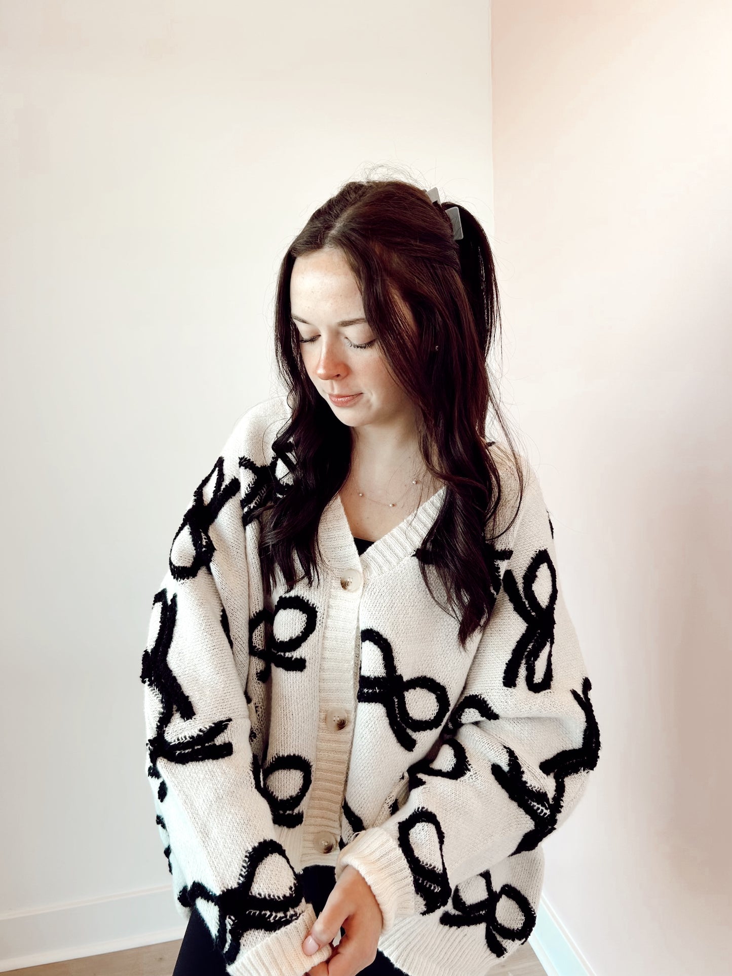 tessa bow cardigan