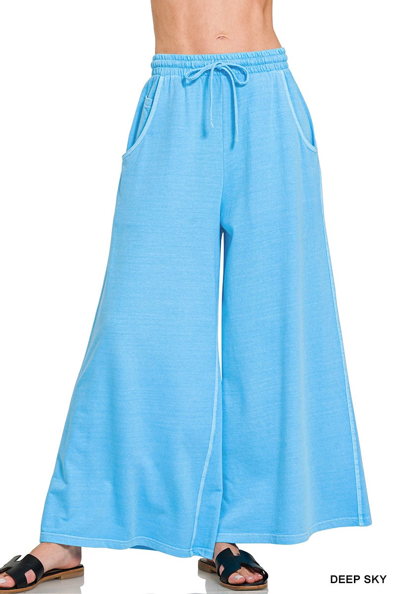 French Terry Pigment Dye & Enzyme Washed Pants DEEP SKY