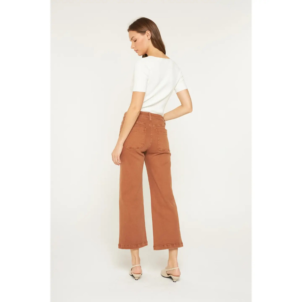 High Rise Cropped Wide Leg with Patch Pkt