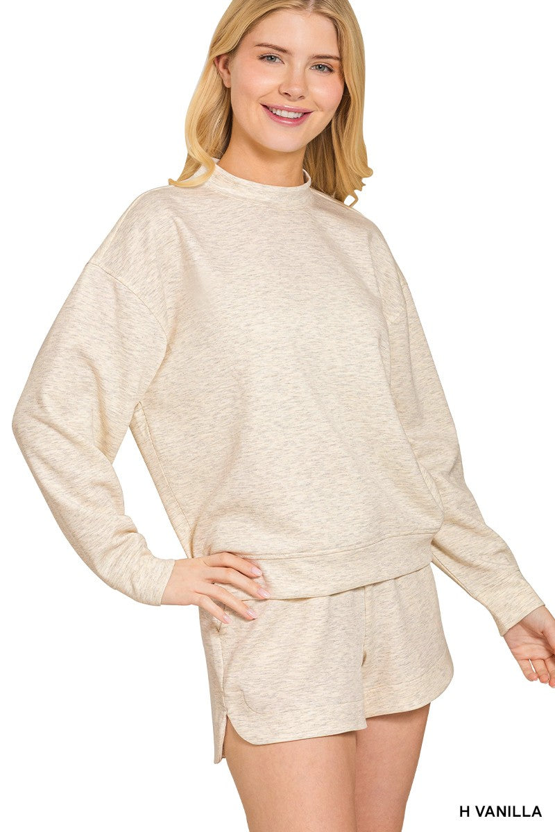 Scuba Pullover & Shorts Set HEATHER VANILLA