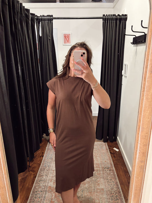 Online- Tshirt Maxi Dress No Pocket Brown