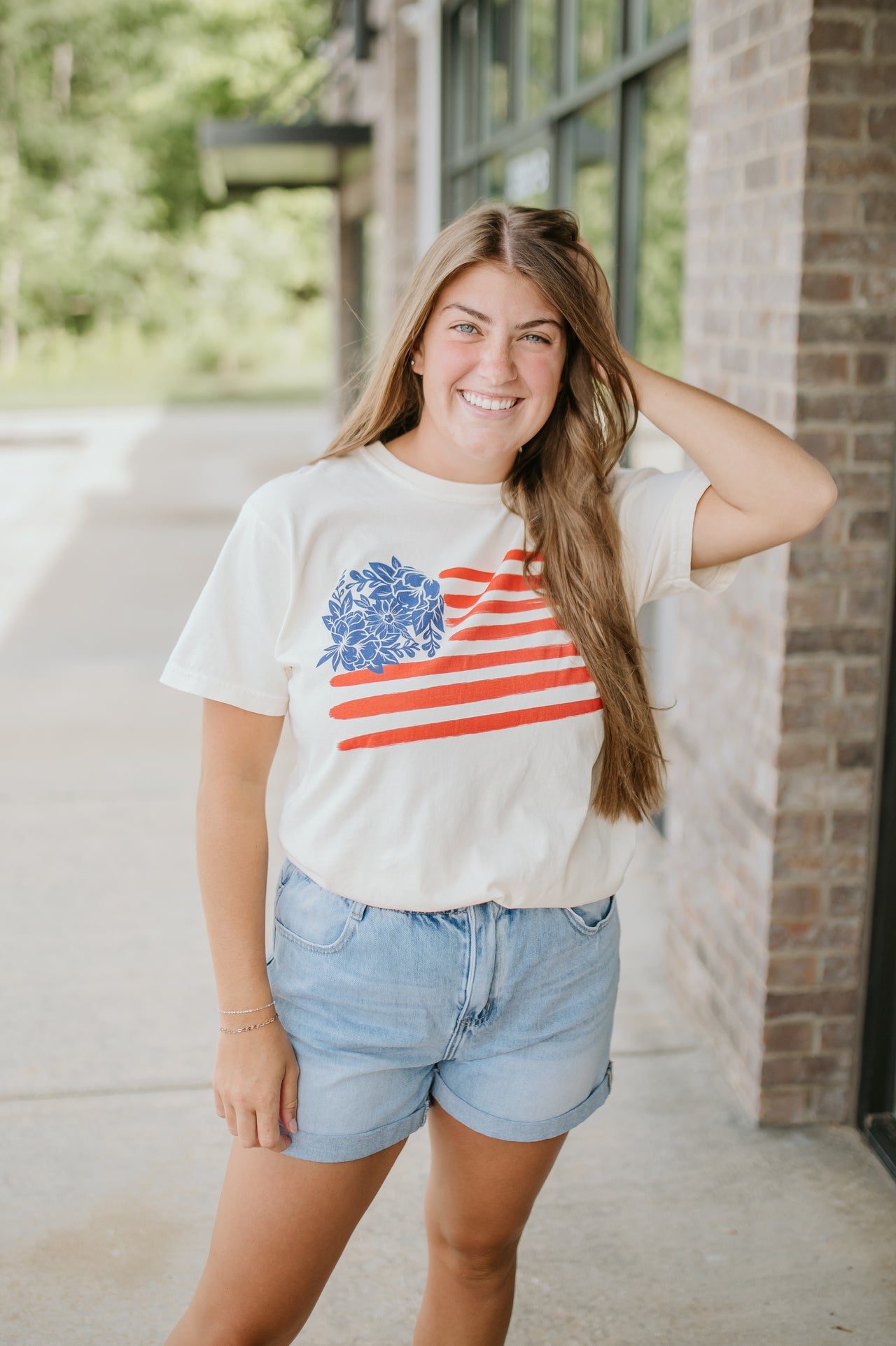 floral flag tee